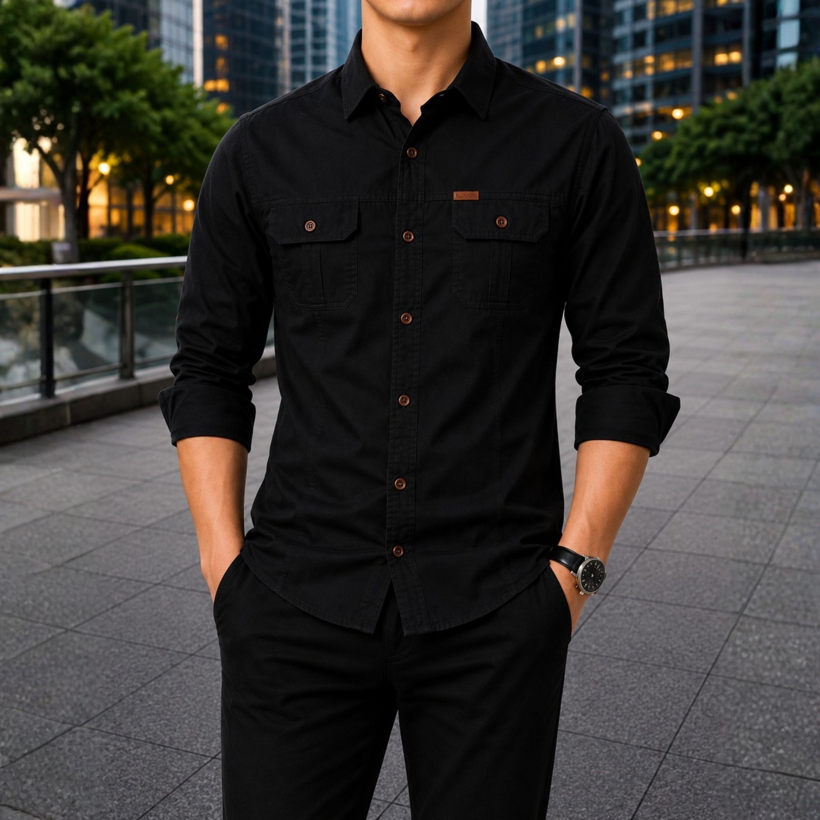 Stylish Full Sleeve Panel Shirt for Men – Premium Cotton Casual Shirt