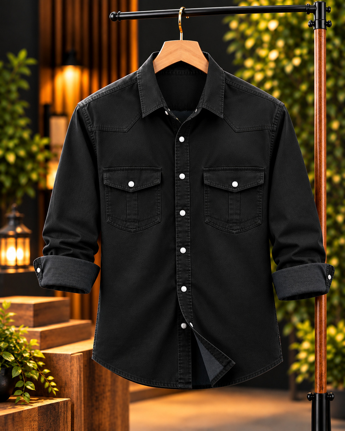 Premium Trendy Denim Shirt for Men – Stylish Casual Full Sleeve Shirt