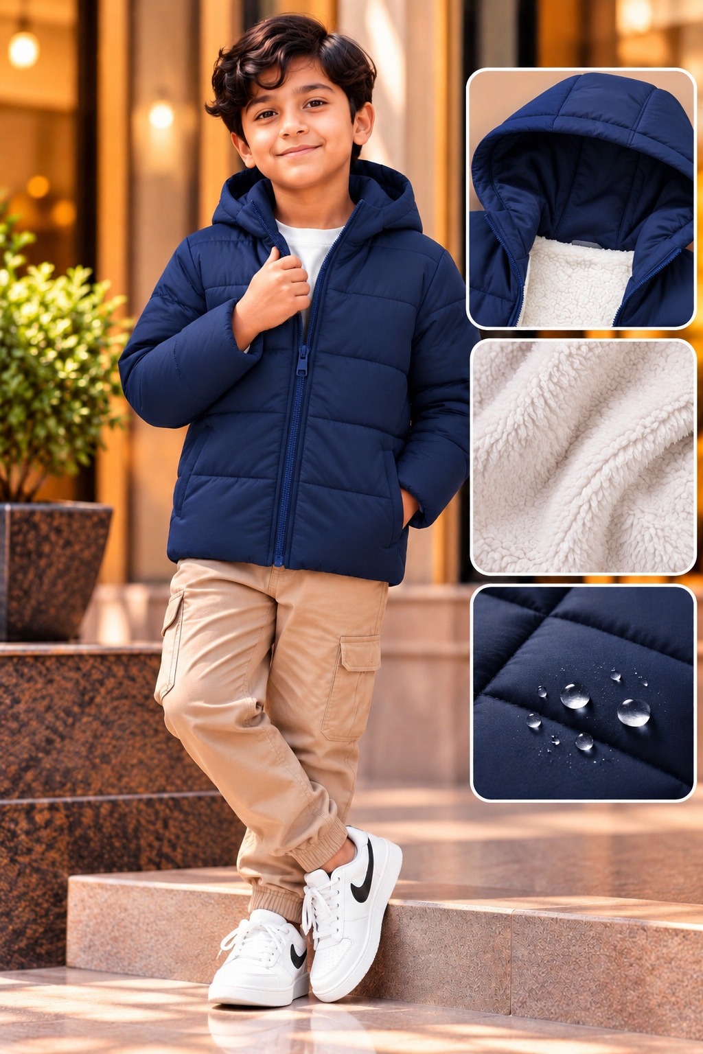 Kids Sherpa Padded Jacket for Boys & Girls | Solve Store BD