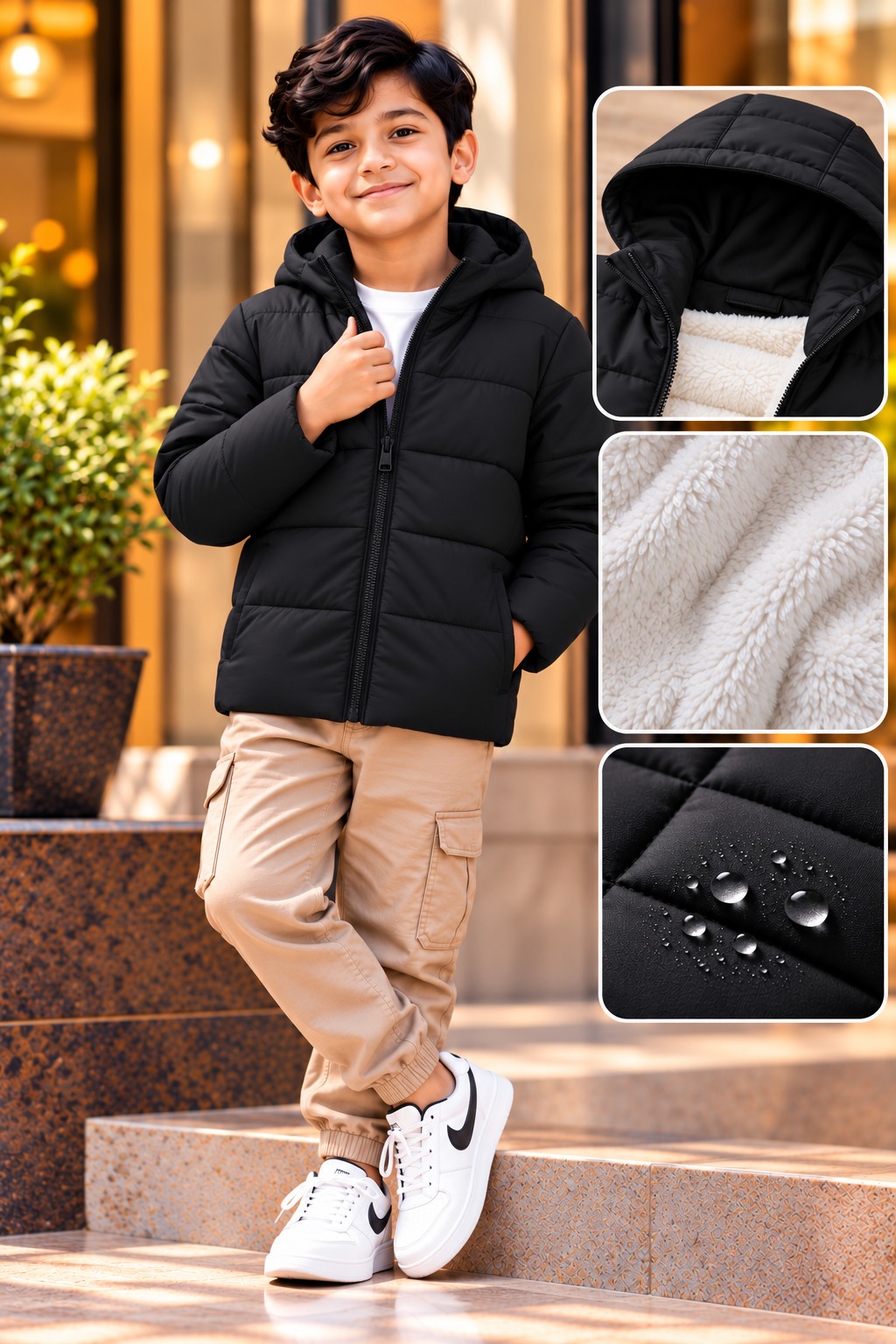 Kids Sherpa Padded Jacket for Boys & Girls | Solve Store BD