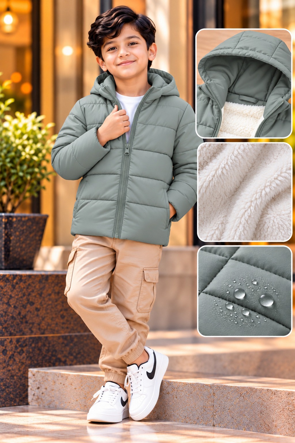 Kids Sherpa Padded Jacket for Boys & Girls | Solve Store BD