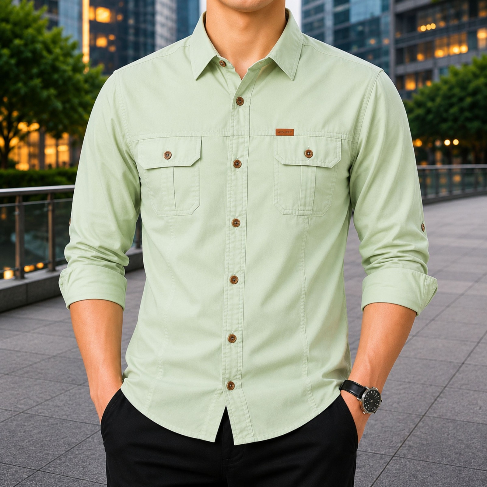 Stylish Full Sleeve Panel Shirt for Men – Premium Cotton Casual Shirt